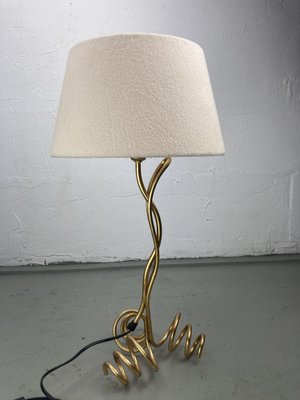 Free_Form_Curly_Table_Lamp_with_Bouclé_Shade,_1960s,_Europe