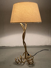 Free_Form_Curly_Table_Lamp_with_Bouclé_Shade,_1960s,_Europe