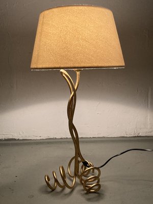 Free_Form_Curly_Table_Lamp_with_Bouclé_Shade,_1960s,_Europe