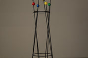 Coat_and_Hat_Stand_in_the_Style_of_Roger_Féraud,_Black_Metal_with_Colourful_Wooden_Balls