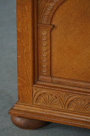 Freestanding_Danish_Empire_Sofa_in_Oak_and_Velour_Upholstery,_19th_Century