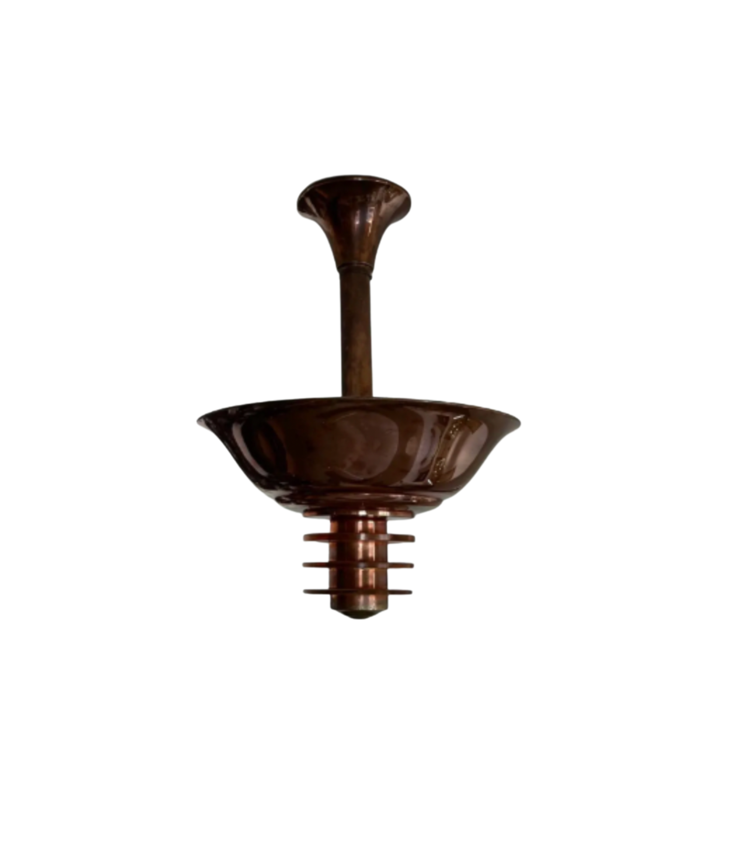 French_Art_Deco_Copper_and_Rosé_Sandblasted_Glass_Chandelier,_1930s
