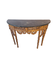 French_Baroque_Half_Moon_Wall_Console_with_Green_Marble_Top,_Gilt_Wood,_19th_Century