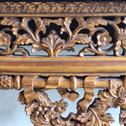 French_Baroque_Half_Moon_Wall_Console_with_Green_Marble_Top,_Gilt_Wood,_19th_Century
