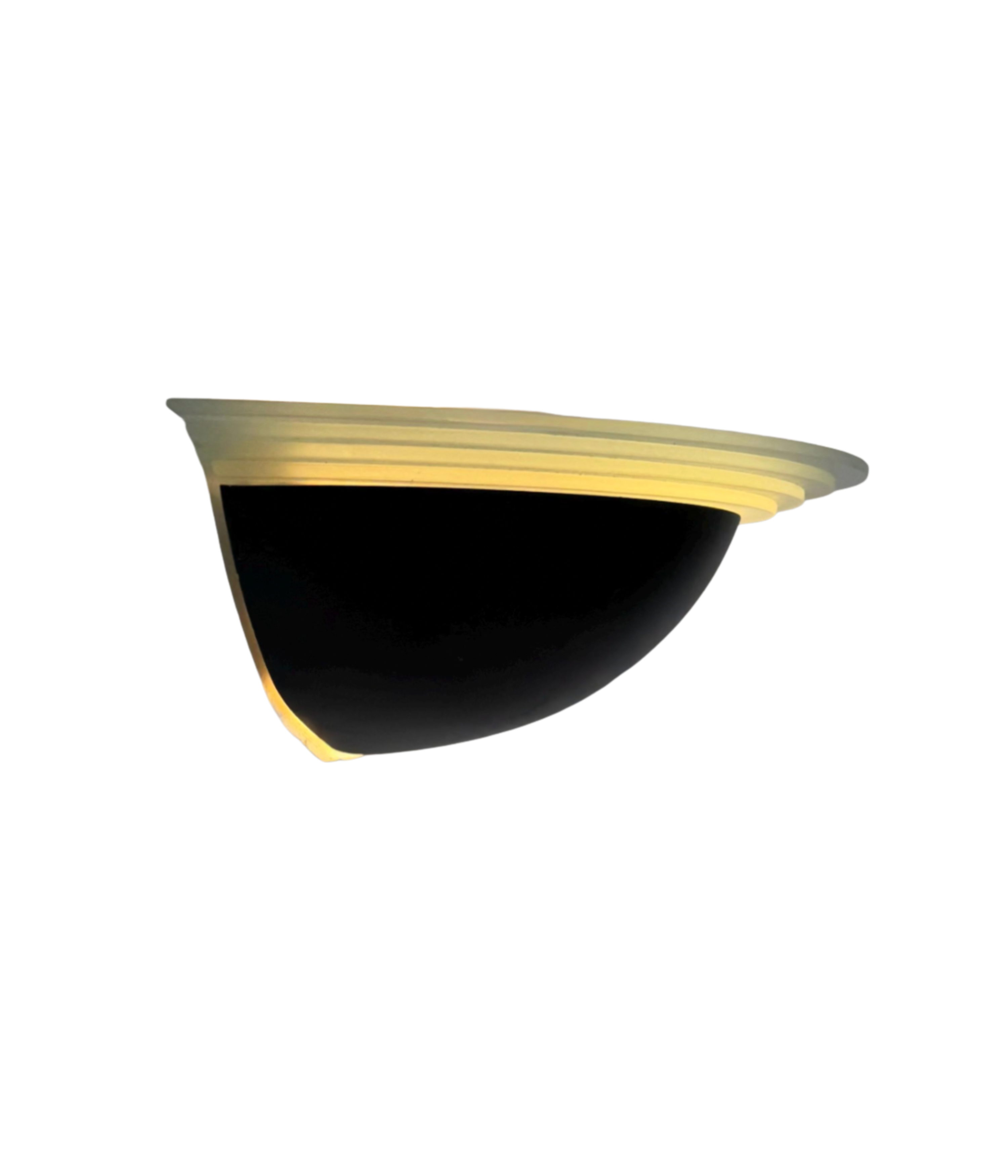 French_Black_Metal_and_Frosted_Glass_Wall_Light,_1970s