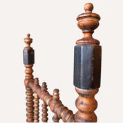 French_Bobbin_Barley_Twist_Wood_and_Leather_Chair,_1850s
