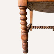 French_Bobbin_Barley_Twist_Wood_and_Leather_Chair,_1850s