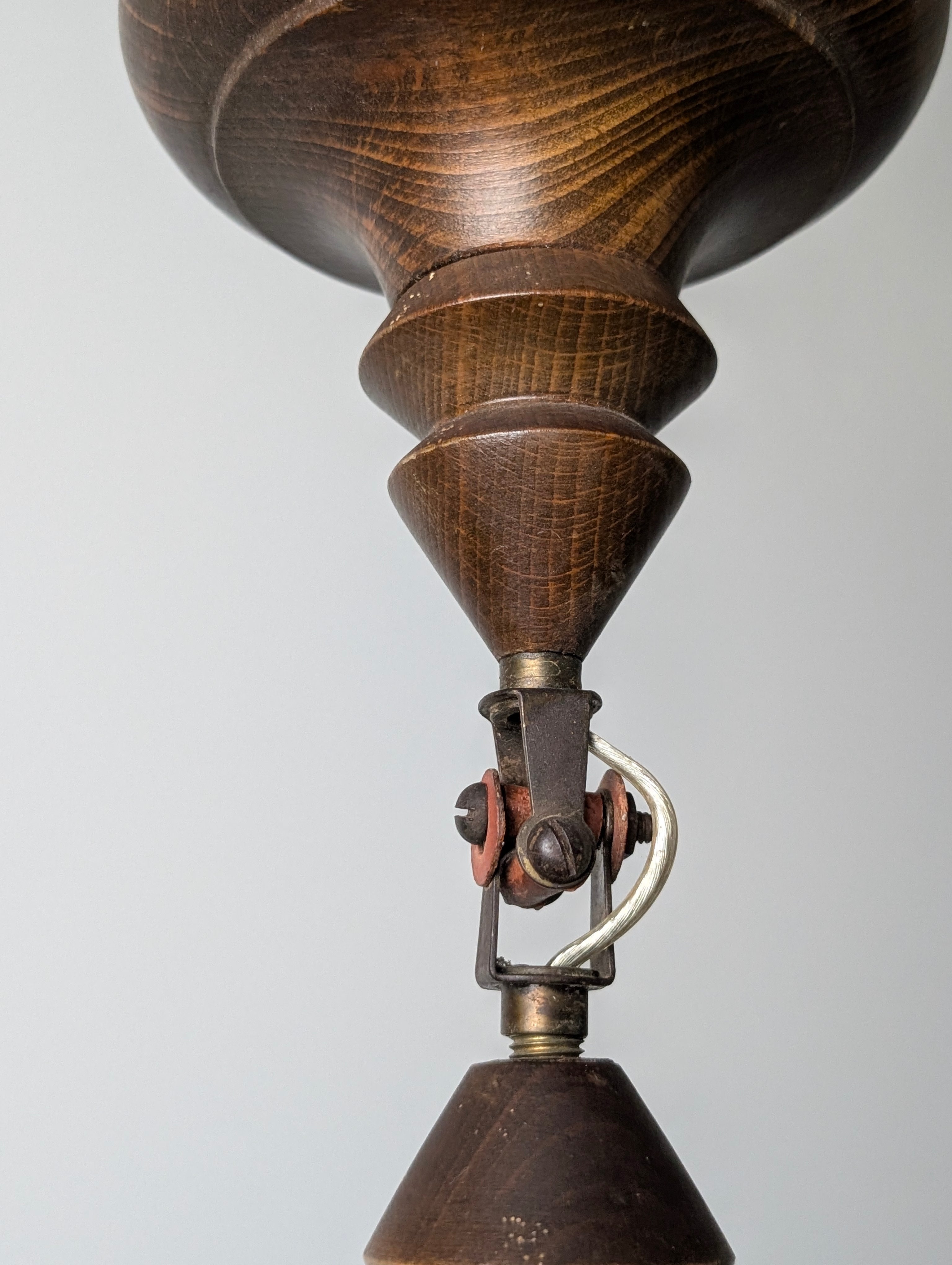 French_Brutalist_Carved_Wood_Five-Arm_Chandelier_in_the_Style_of_Charles_Dudouyt,_1940s