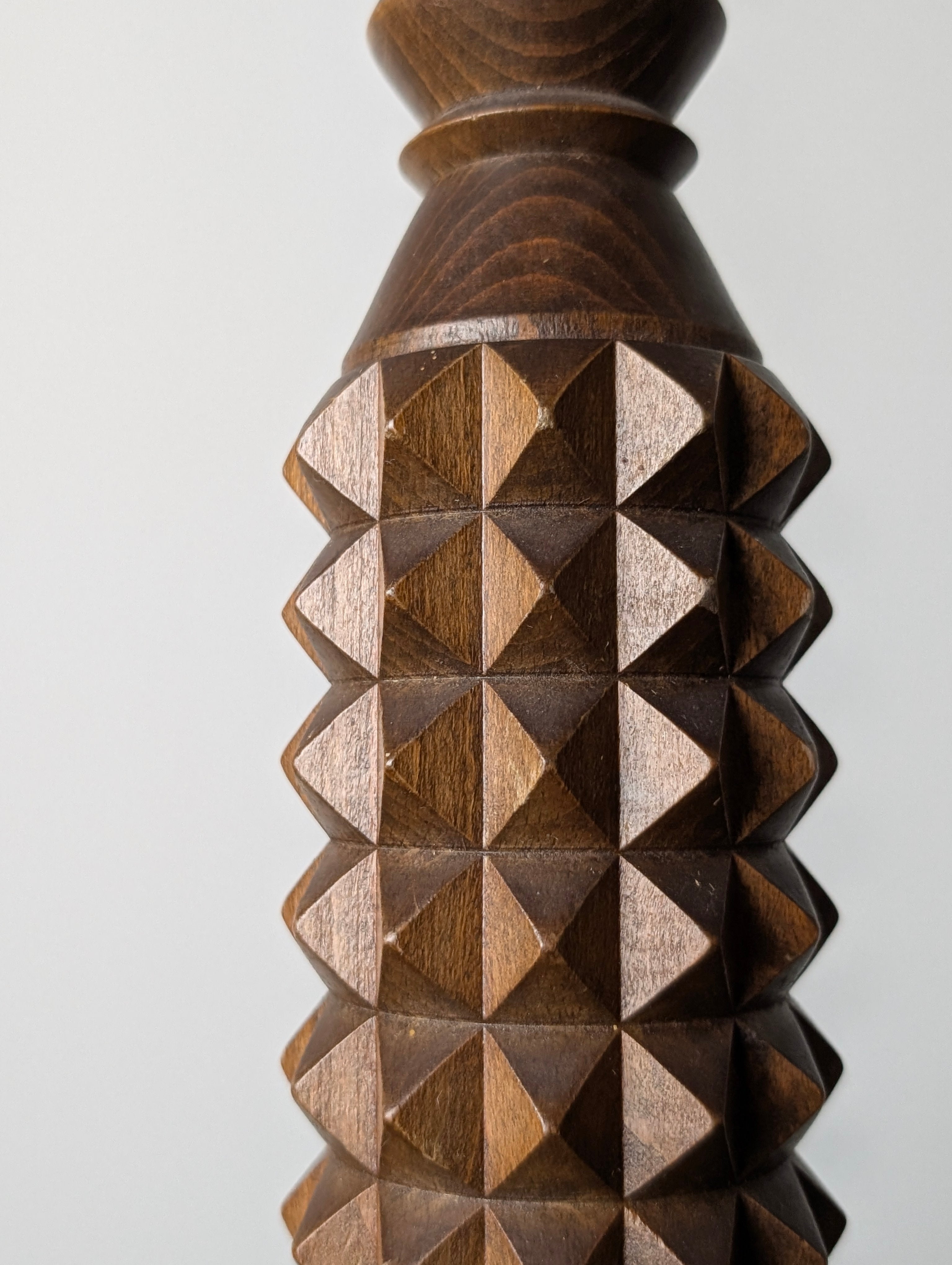 French_Brutalist_Carved_Wood_Five-Arm_Chandelier_in_the_Style_of_Charles_Dudouyt,_1940s