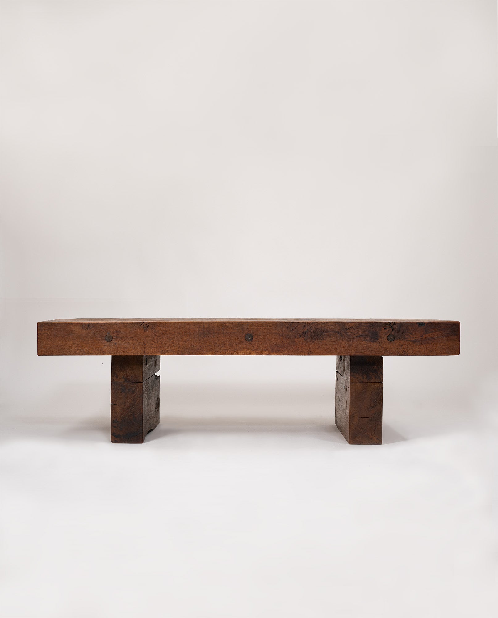 French_Brutalist_coffee_table,_handcrafted_in_solid_oak,_circa_1960.