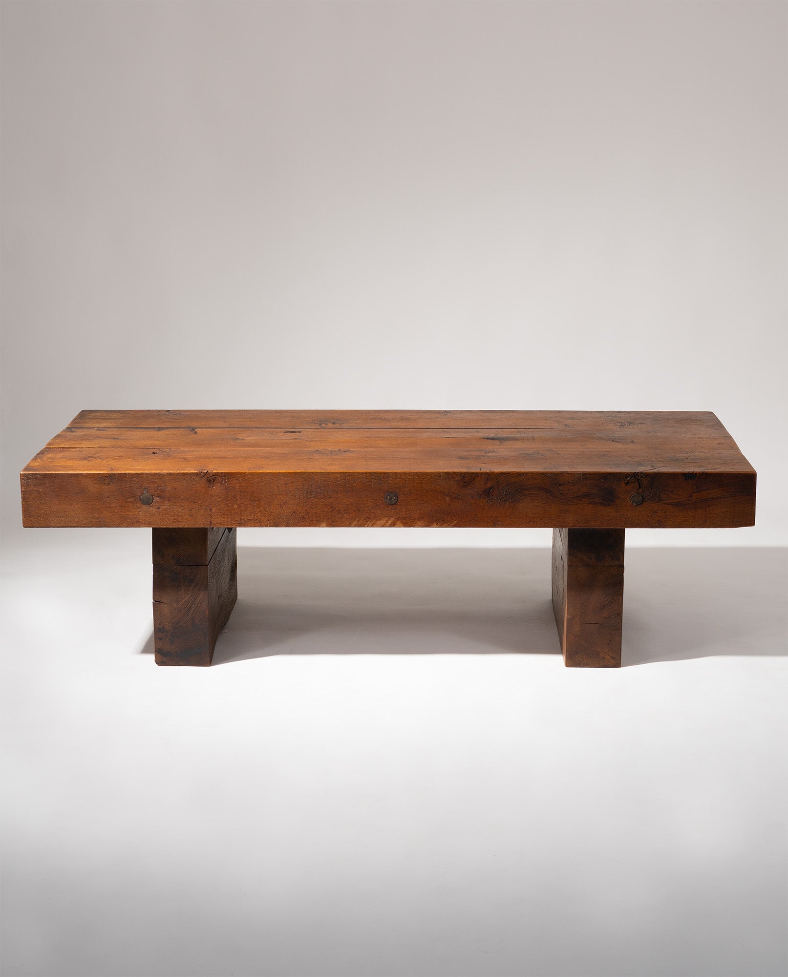 French_Brutalist_coffee_table,_handcrafted_in_solid_oak,_circa_1960.