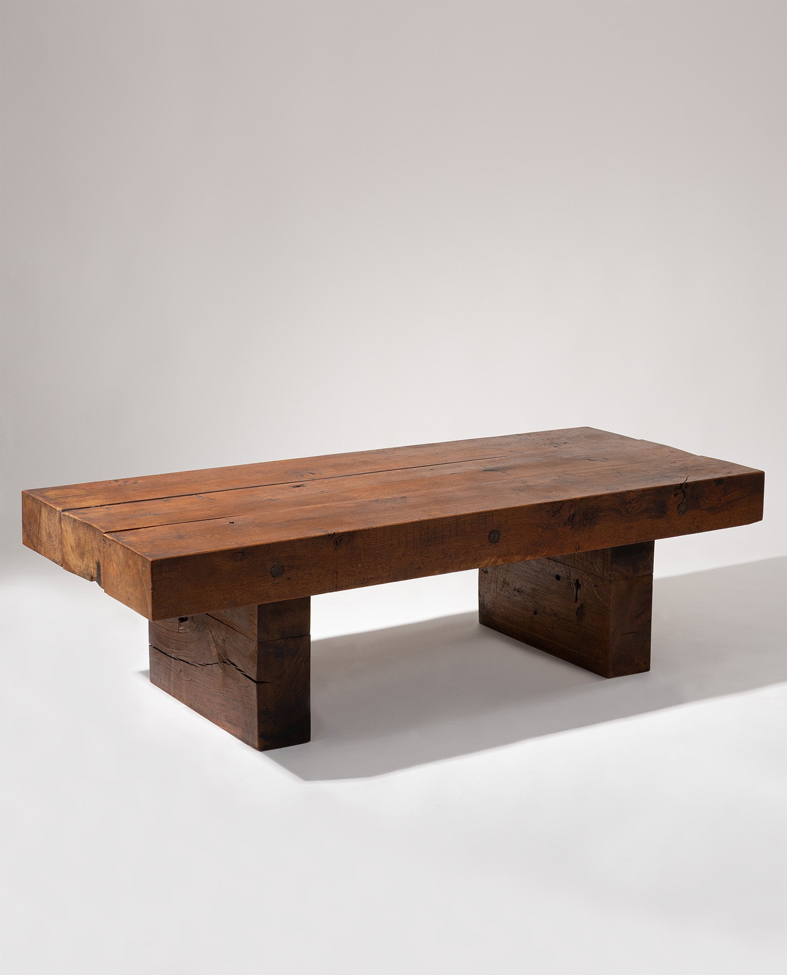 French_Brutalist_coffee_table,_handcrafted_in_solid_oak,_circa_1960.