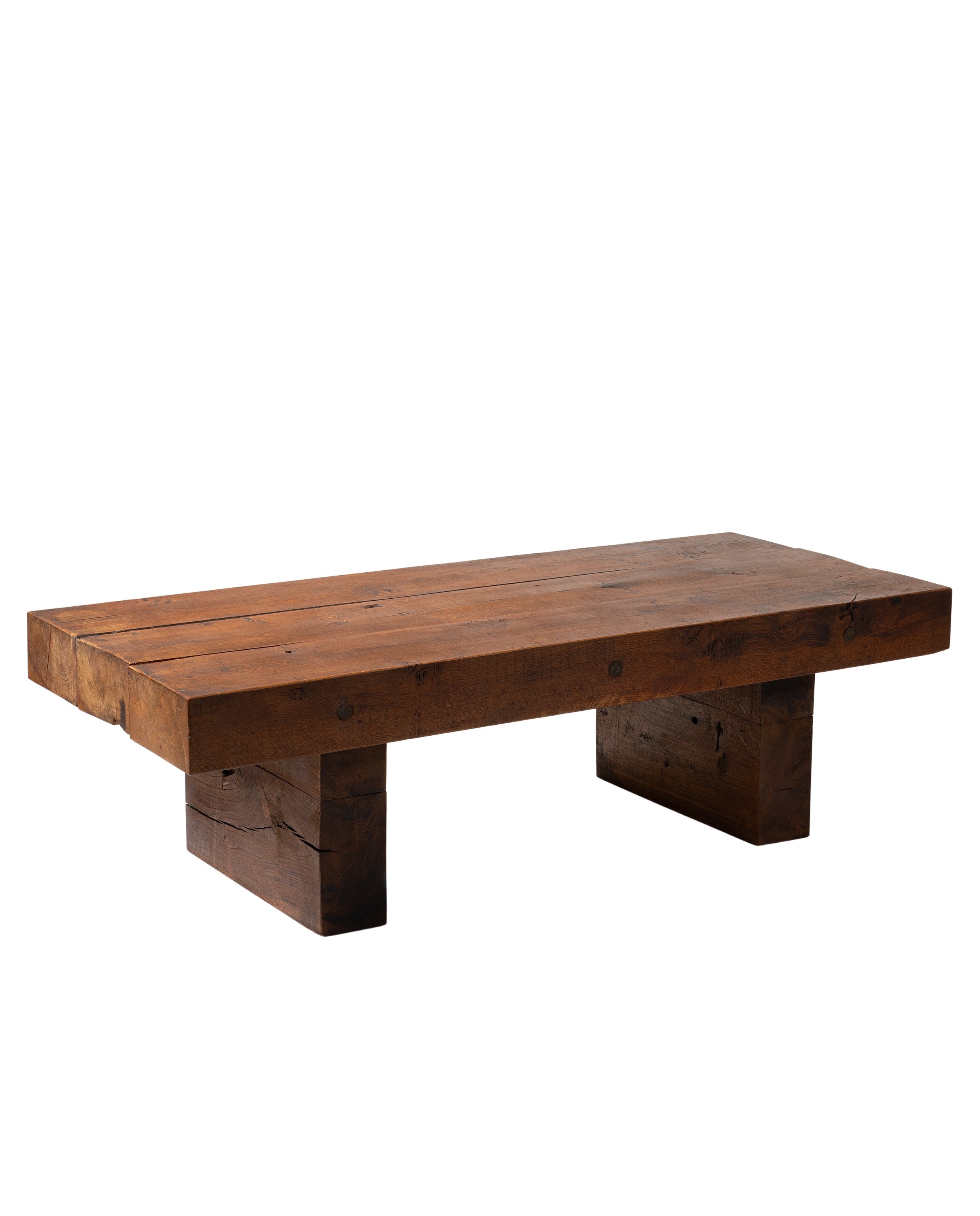 French_Brutalist_coffee_table,_handcrafted_in_solid_oak,_circa_1960.