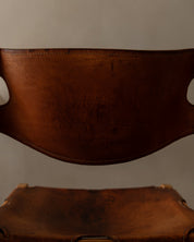 Maison_Regain_Elm_and_Leather_Brutalist_Dining_Chair,_France_1970s