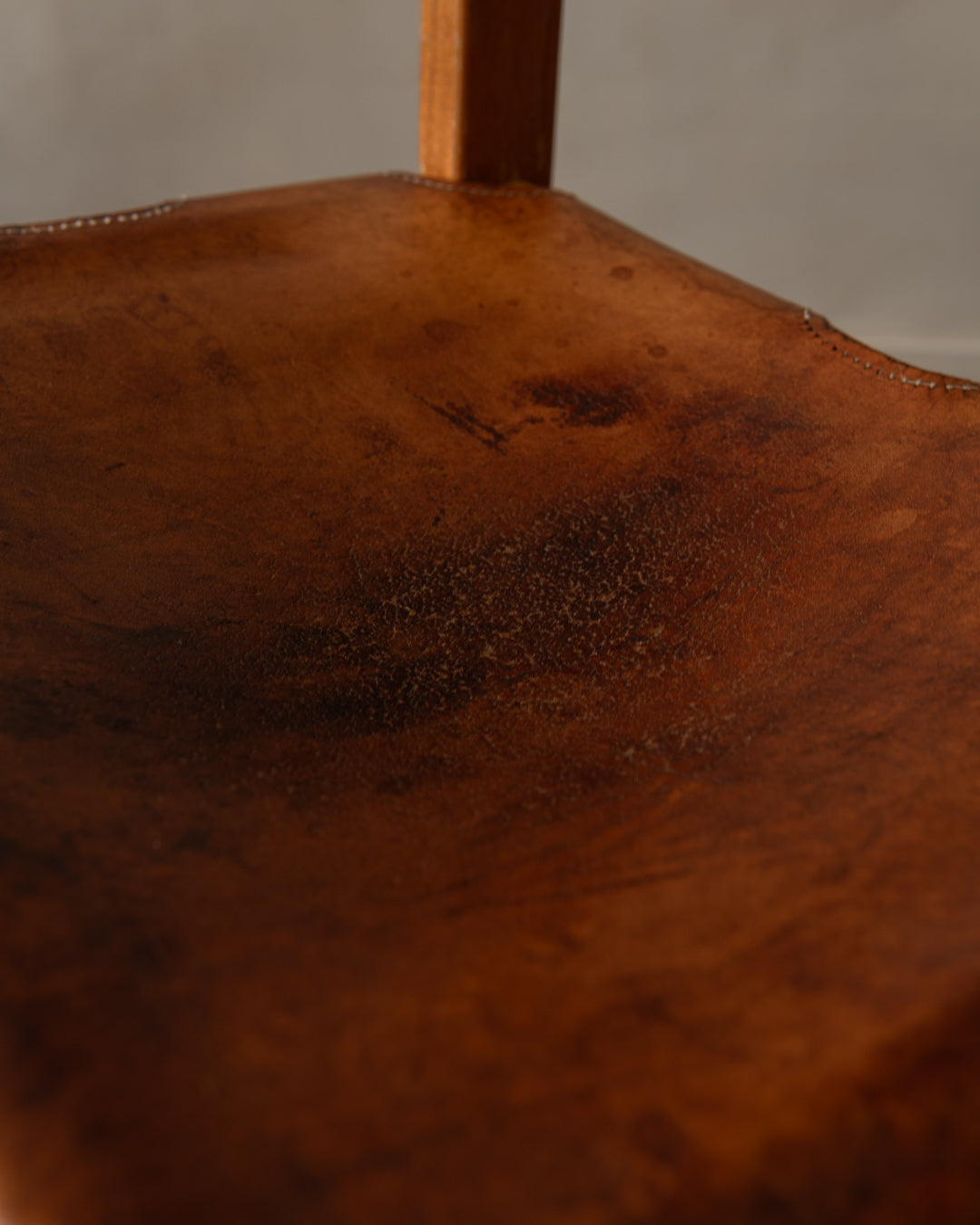 Maison_Regain_Elm_and_Leather_Brutalist_Dining_Chair,_France_1970s