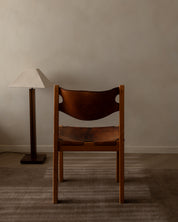 Maison_Regain_Elm_and_Leather_Brutalist_Dining_Chair,_France_1970s