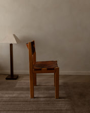Maison_Regain_Elm_and_Leather_Brutalist_Dining_Chair,_France_1970s