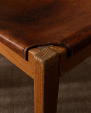 Maison_Regain_Elm_and_Leather_Brutalist_Dining_Chair,_France_1970s