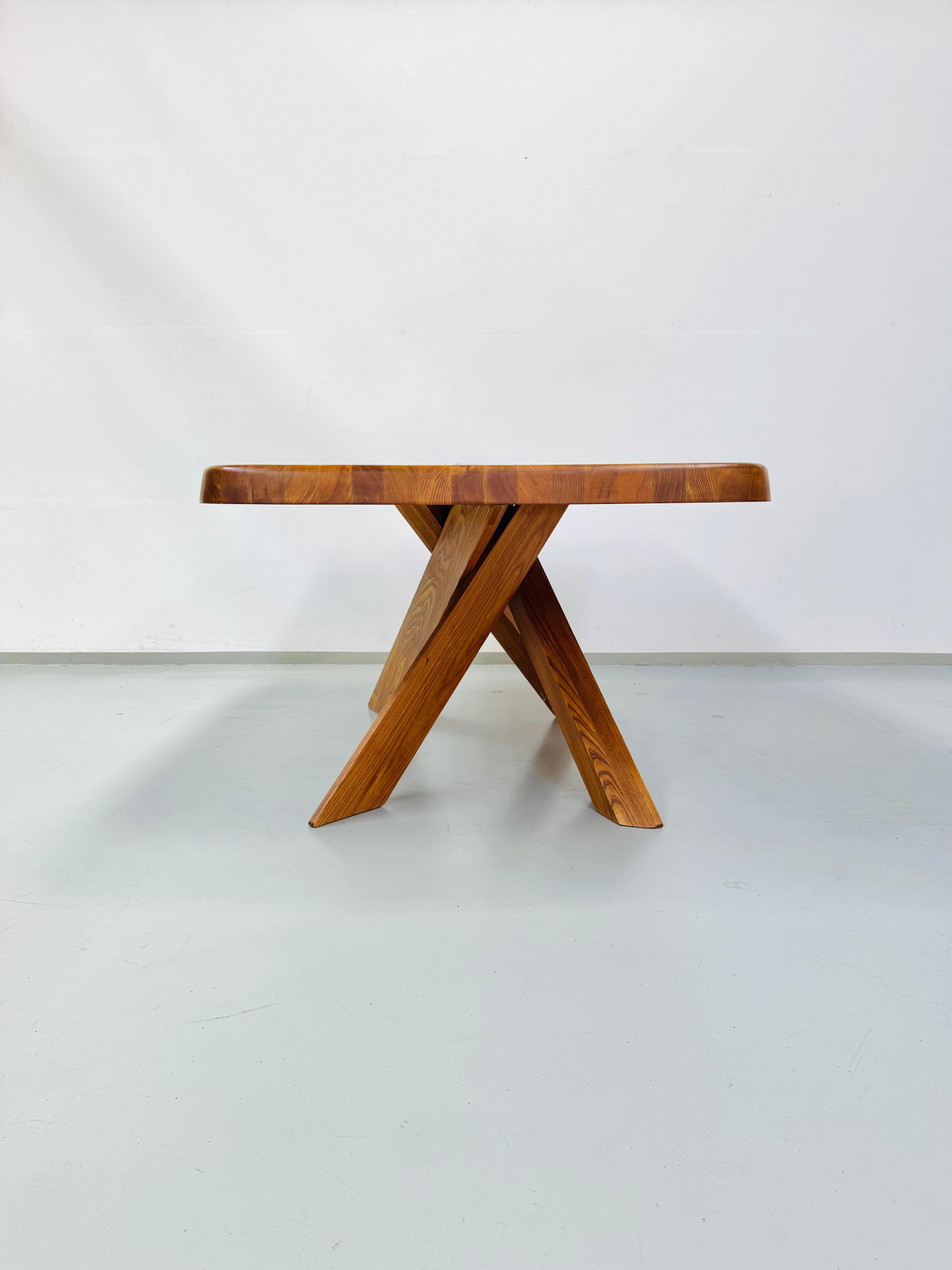 French_Early_Edition_Aban_T35C_Table_in_Elm_by_Pierre_Chapo,_1970s.