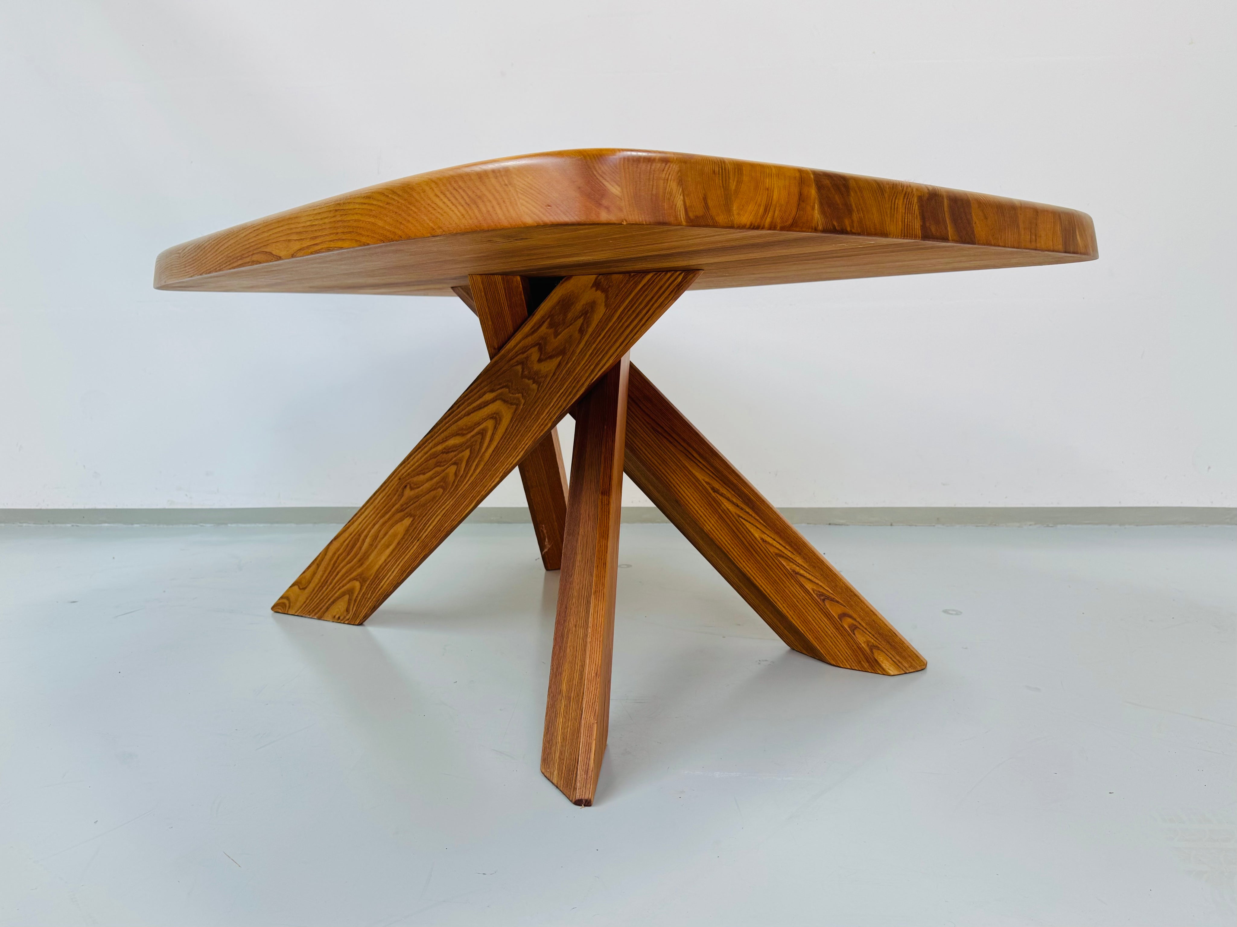 French_Early_Edition_Aban_T35C_Table_in_Elm_by_Pierre_Chapo,_1970s.