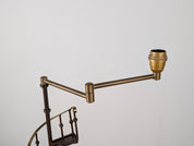 French_Guéridon_Reading_Floor_Lamp_with_Spiral_Staircase_Detail,_Wrought_Iron,_Bronze_and_Brass,_Mid-20th_Century