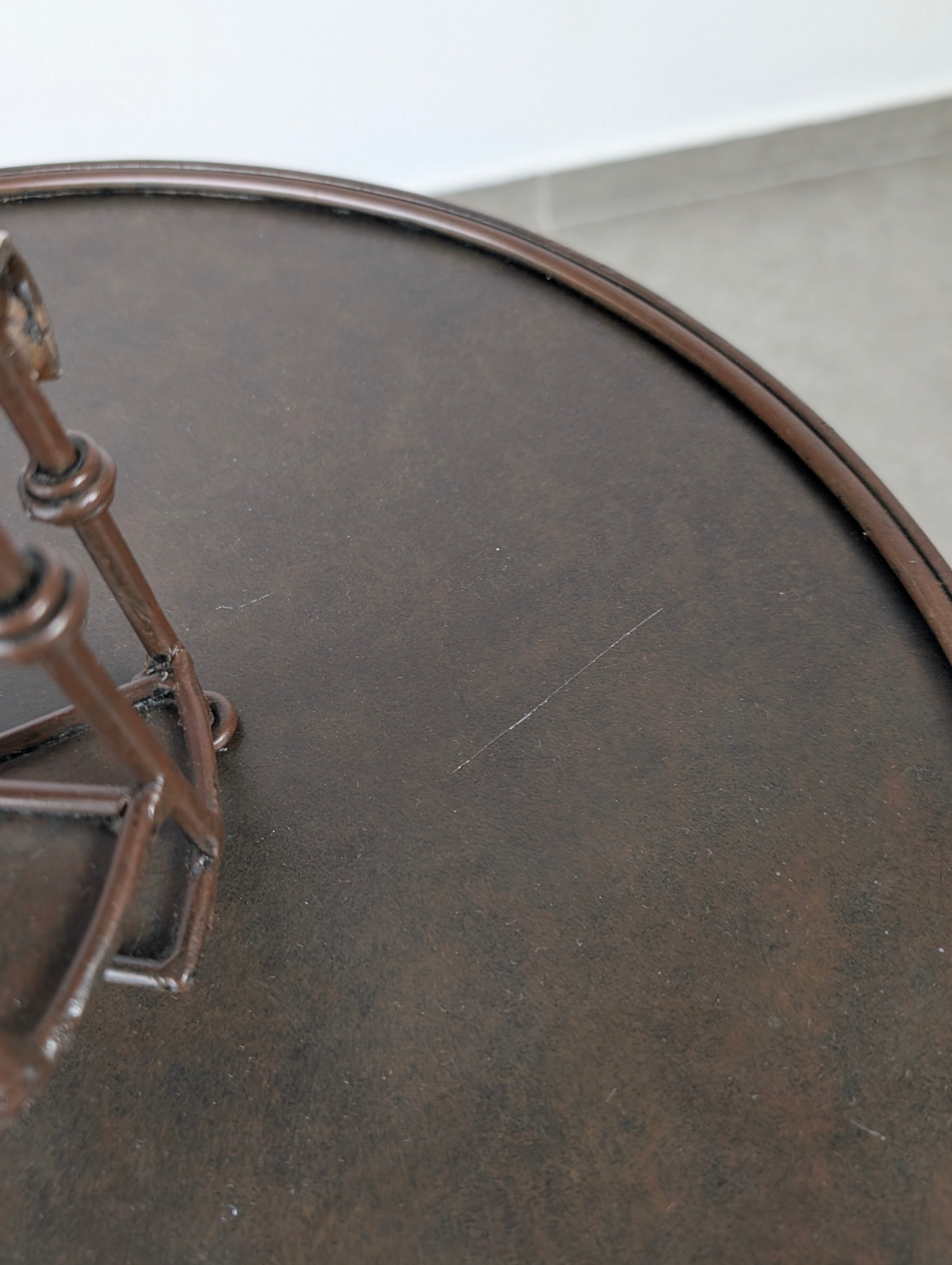 French_Guéridon_Reading_Floor_Lamp_with_Spiral_Staircase_Detail,_Wrought_Iron,_Bronze_and_Brass,_Mid-20th_Century