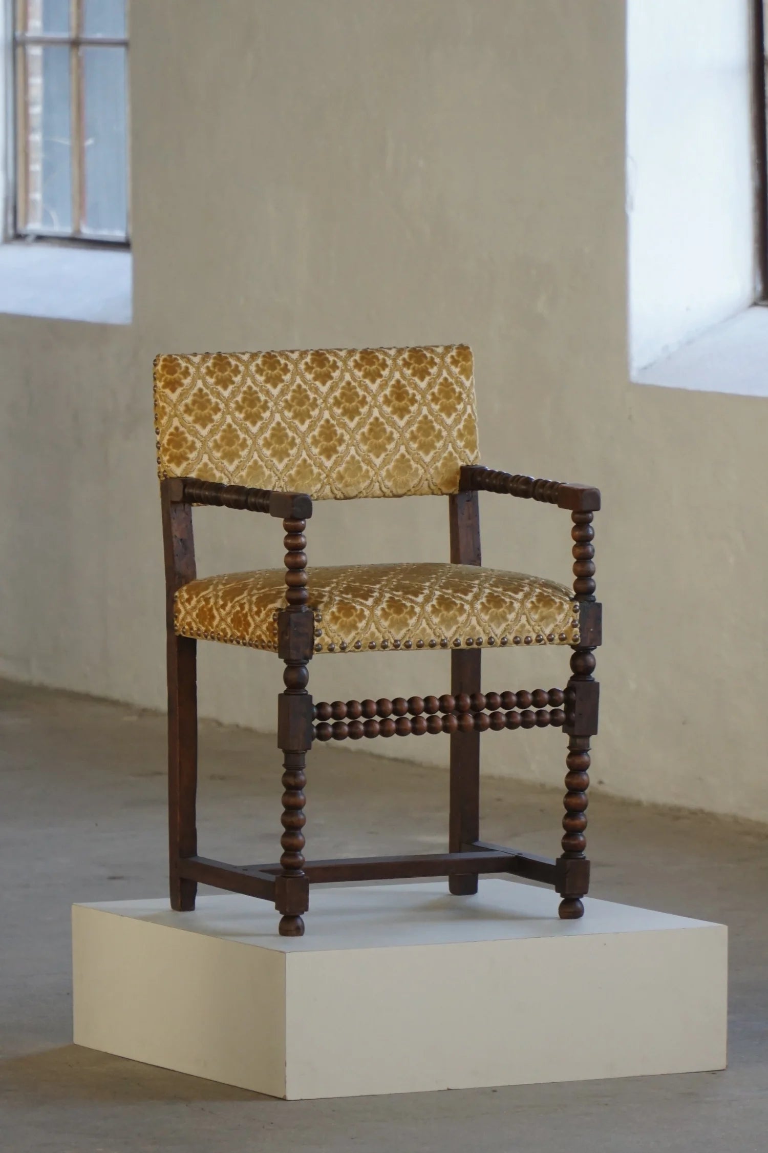 French_Louis_XIII_Style_Bobbin_Armchair_in_Solid_Wood