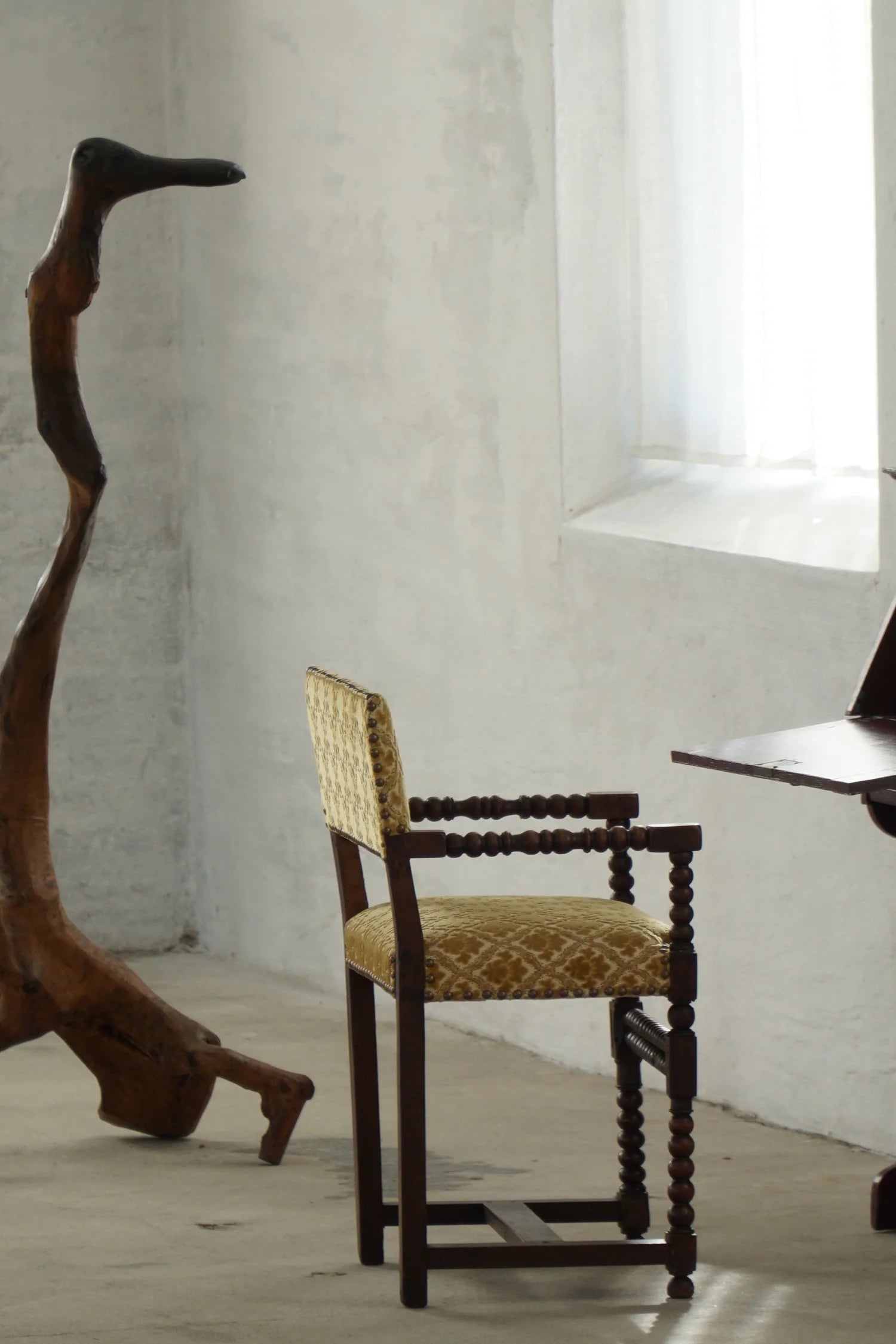 French_Louis_XIII_Style_Bobbin_Armchair_in_Solid_Wood