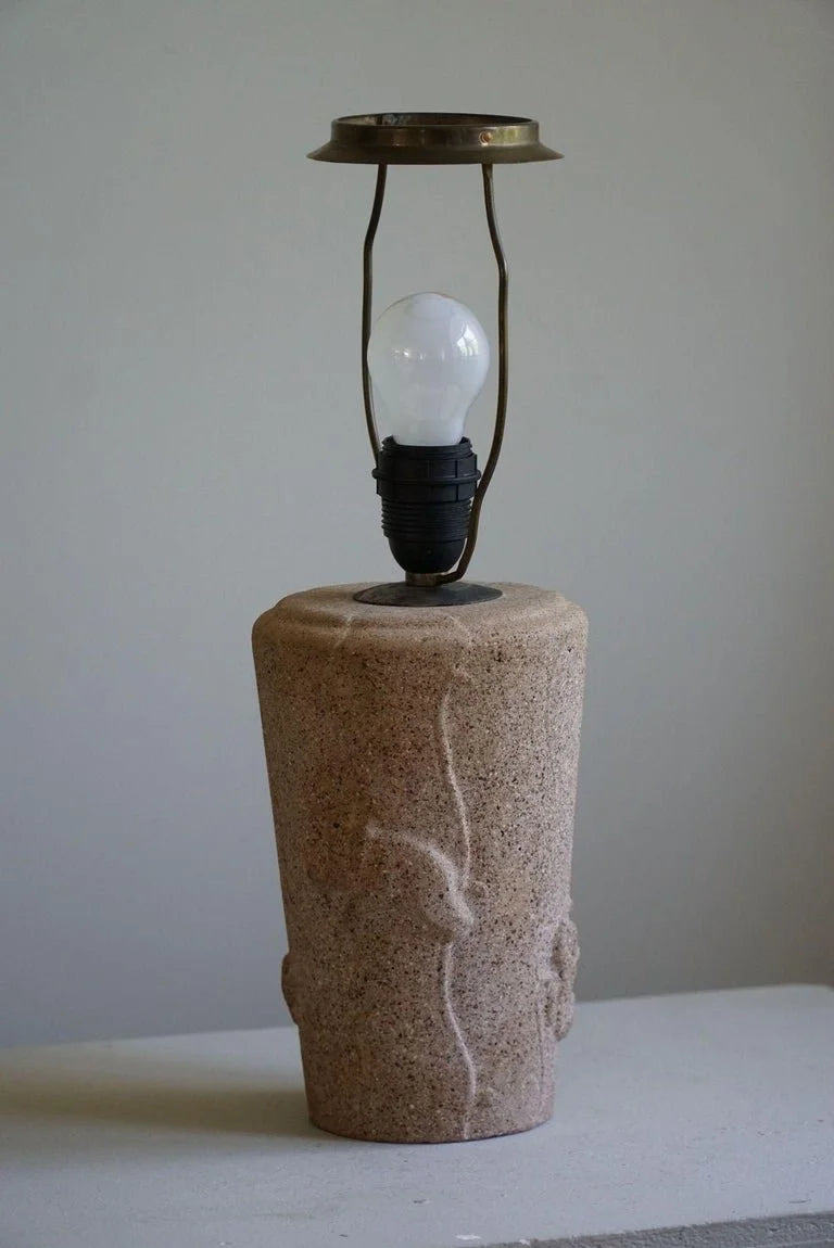 French_Modern,_A_Vintage_Table_Lamp_in_Stone_with_Elephant_Motifs,_1970s