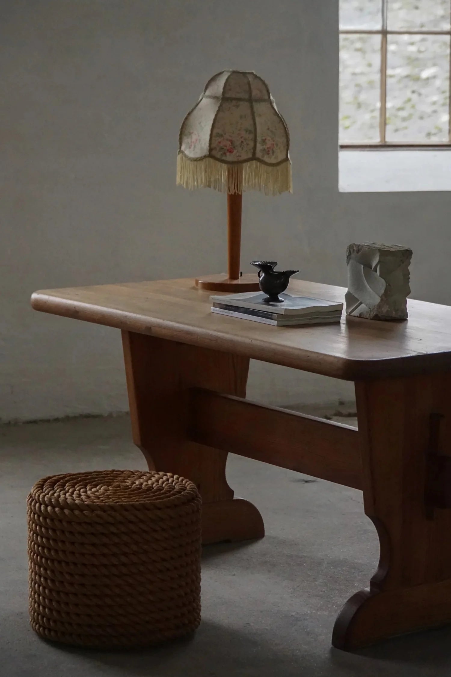 French_Modern_Rope_Side_Table_/_Ottoman
