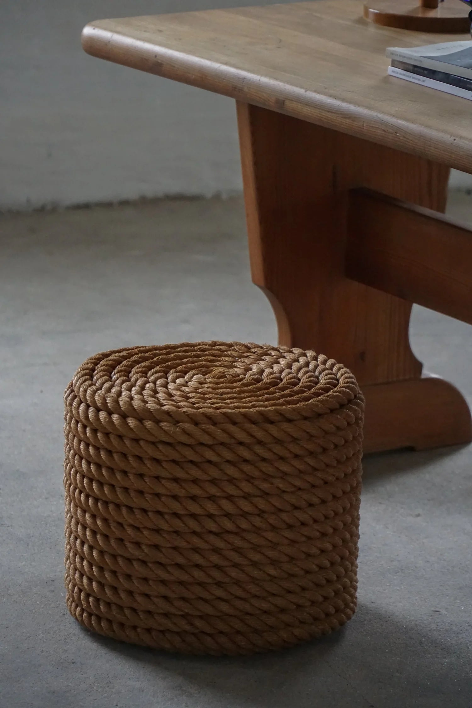 French_Modern_Rope_Side_Table_/_Ottoman