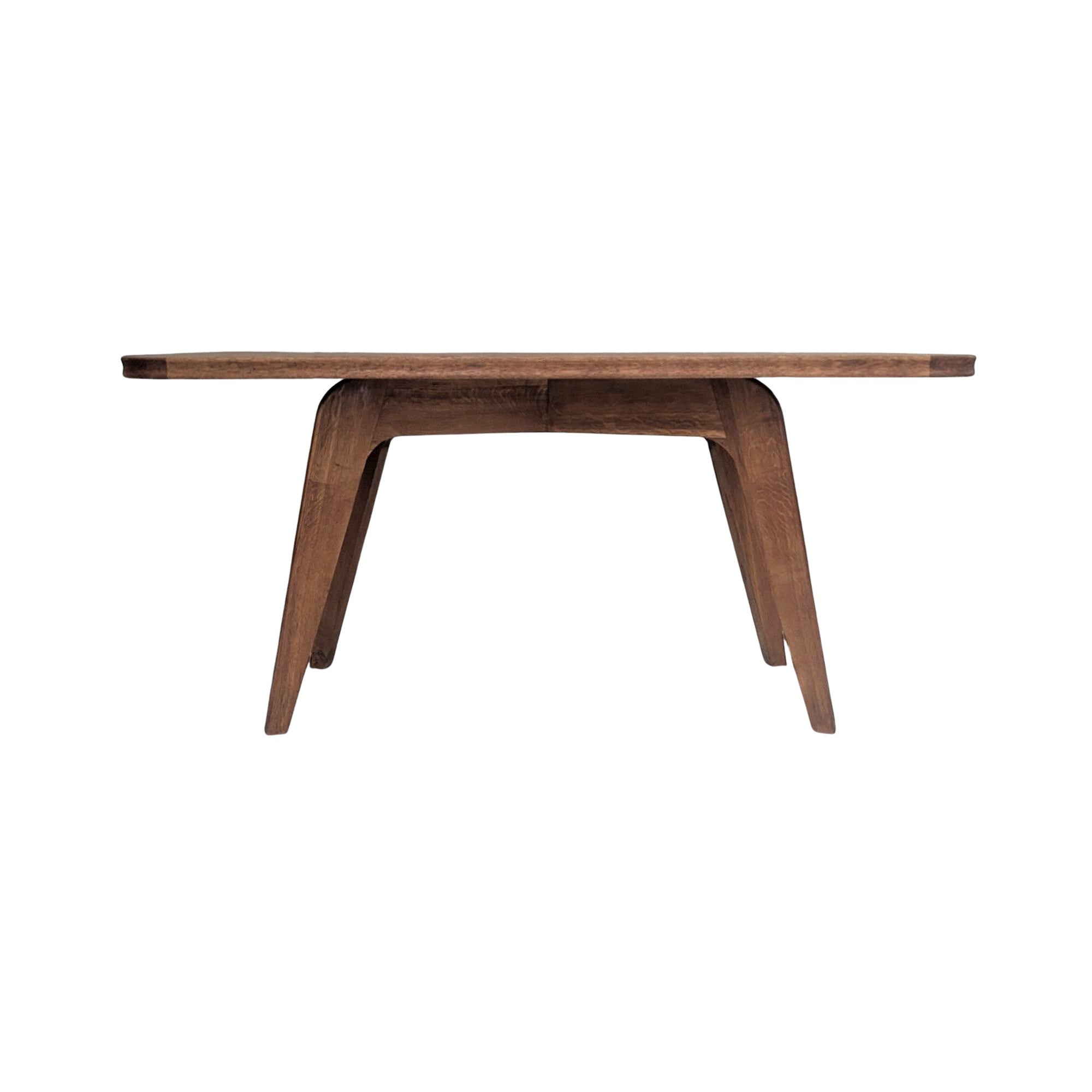 French_Modernist_Sculptural_Oak_Table,_1930s