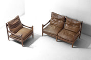 French_Oak_and_Leather_Lounge_Chair,_1950s