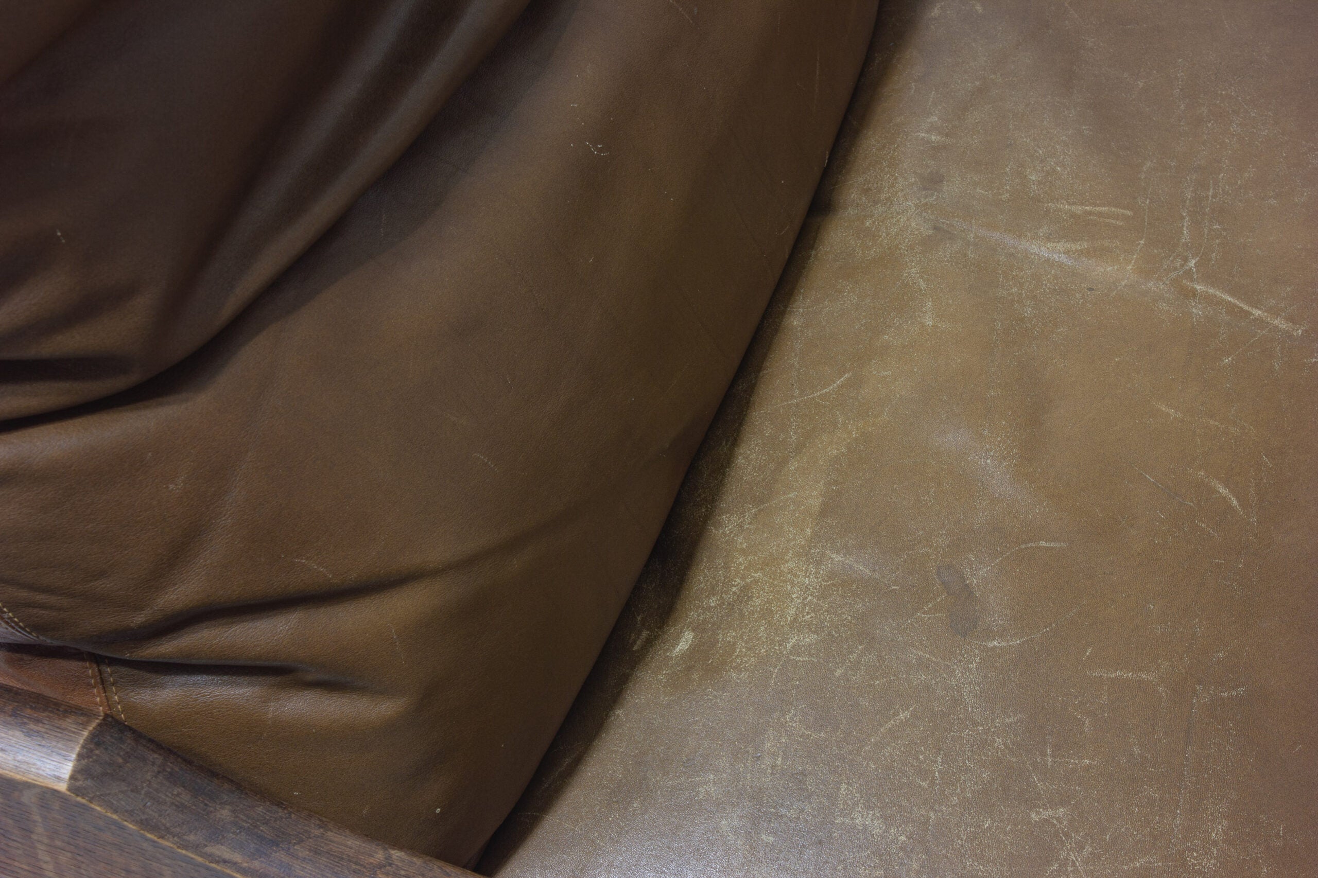 French_Oak_and_Leather_Lounge_Chair,_1950s