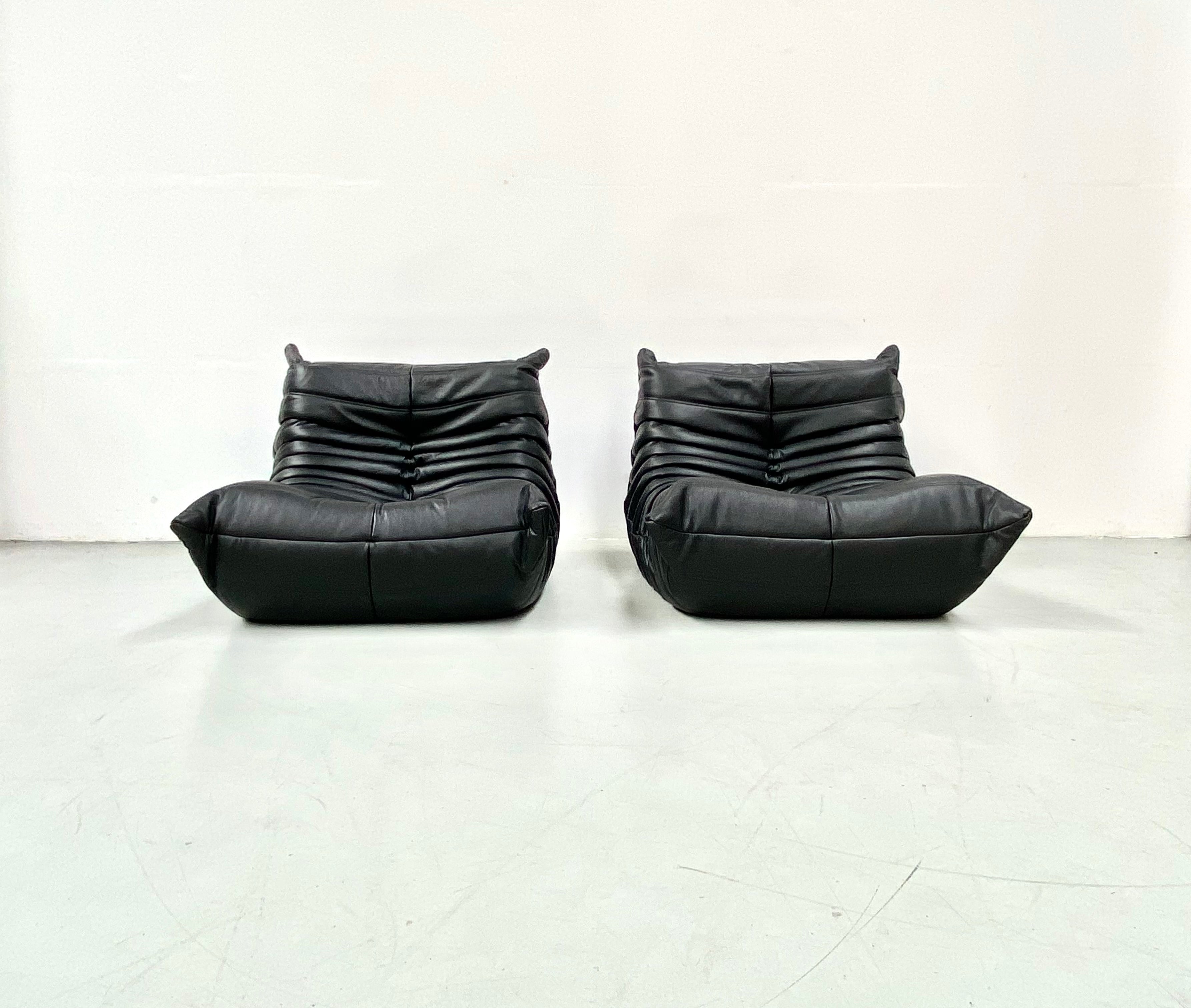 Set_of_2_Togo_Lounge_Chairs_by_Michel_Ducaroy_for_Ligne_Roset,_Restored_Leather_Upholstery,_1973_Design
