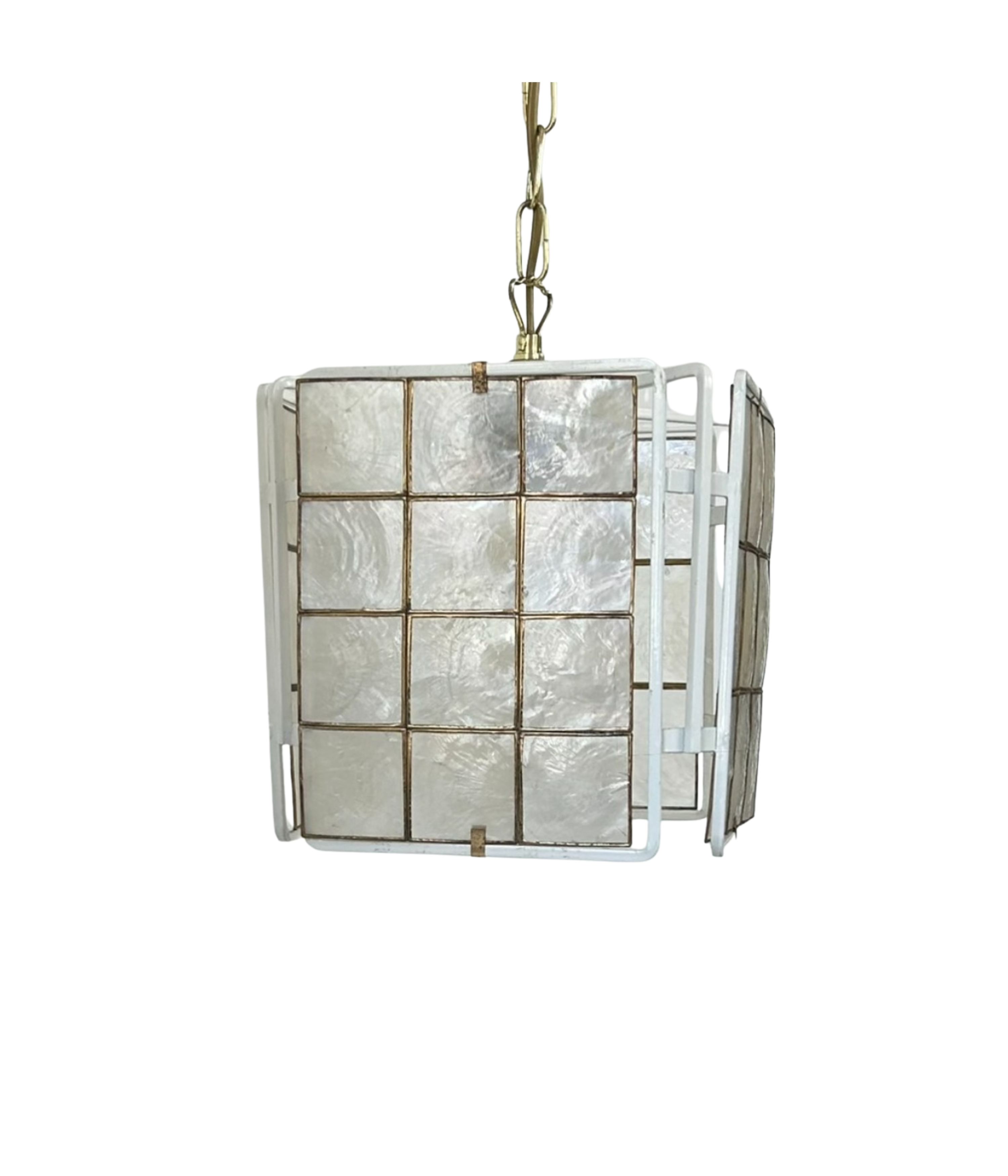 French_White_Lacquered_Metal_and_Mother_of_Pearl_Pendant_Lamp