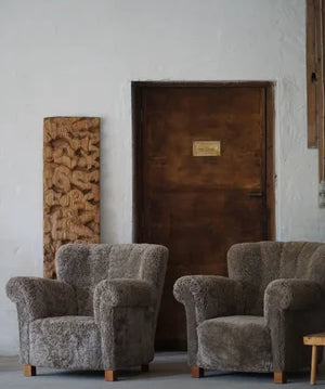 Fritz_Hansen_Pair_of_Danish_Art_Deco_Lounge_Chairs_in_Shearling_Lambswool,_1940s