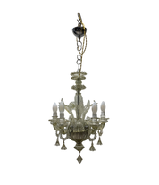 G._Ferro_by_Smoked_Murano_Glass_Chandelier,_5_Light,_Italy,_1950s