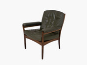 G-Mobel_Easy_Chair_in_Green_Leather_for_Göte_Möbler,_Sweden_1970s