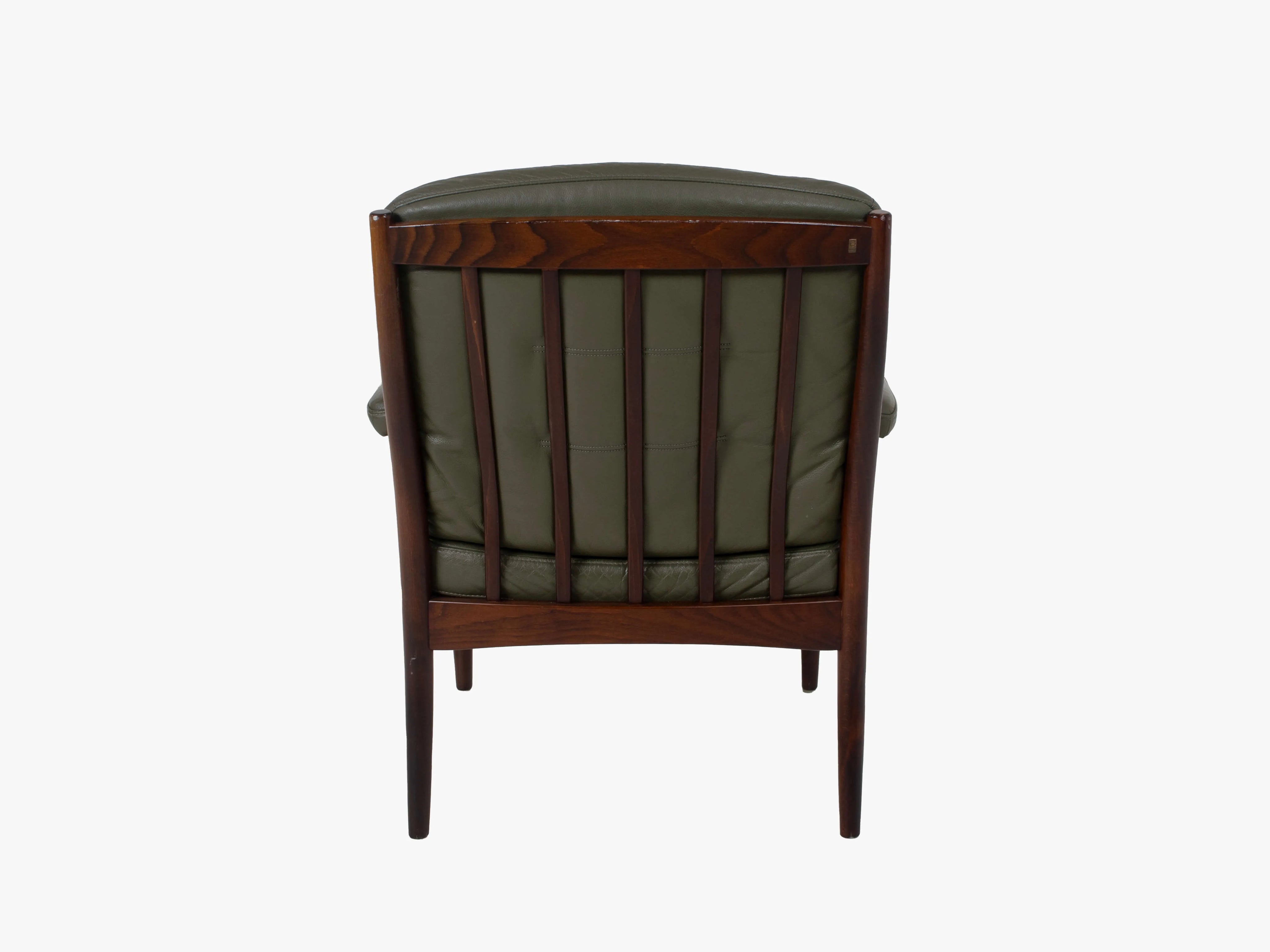 G-Mobel_Easy_Chair_in_Green_Leather_for_Göte_Möbler,_Sweden_1970s