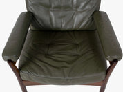 G-Mobel_Easy_Chair_in_Green_Leather_for_Göte_Möbler,_Sweden_1970s
