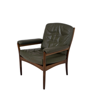 G-Mobel_Easy_Chair_in_Green_Leather_for_Göte_Möbler,_Sweden_1970s