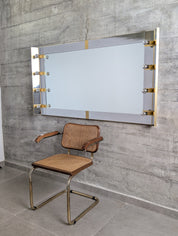 SEO_Product_Title_Gaetano_Sciolari_Illuminated_Vanity_Wall_Mirror_in_Brass_and_Chrome,_Italy,_1970s