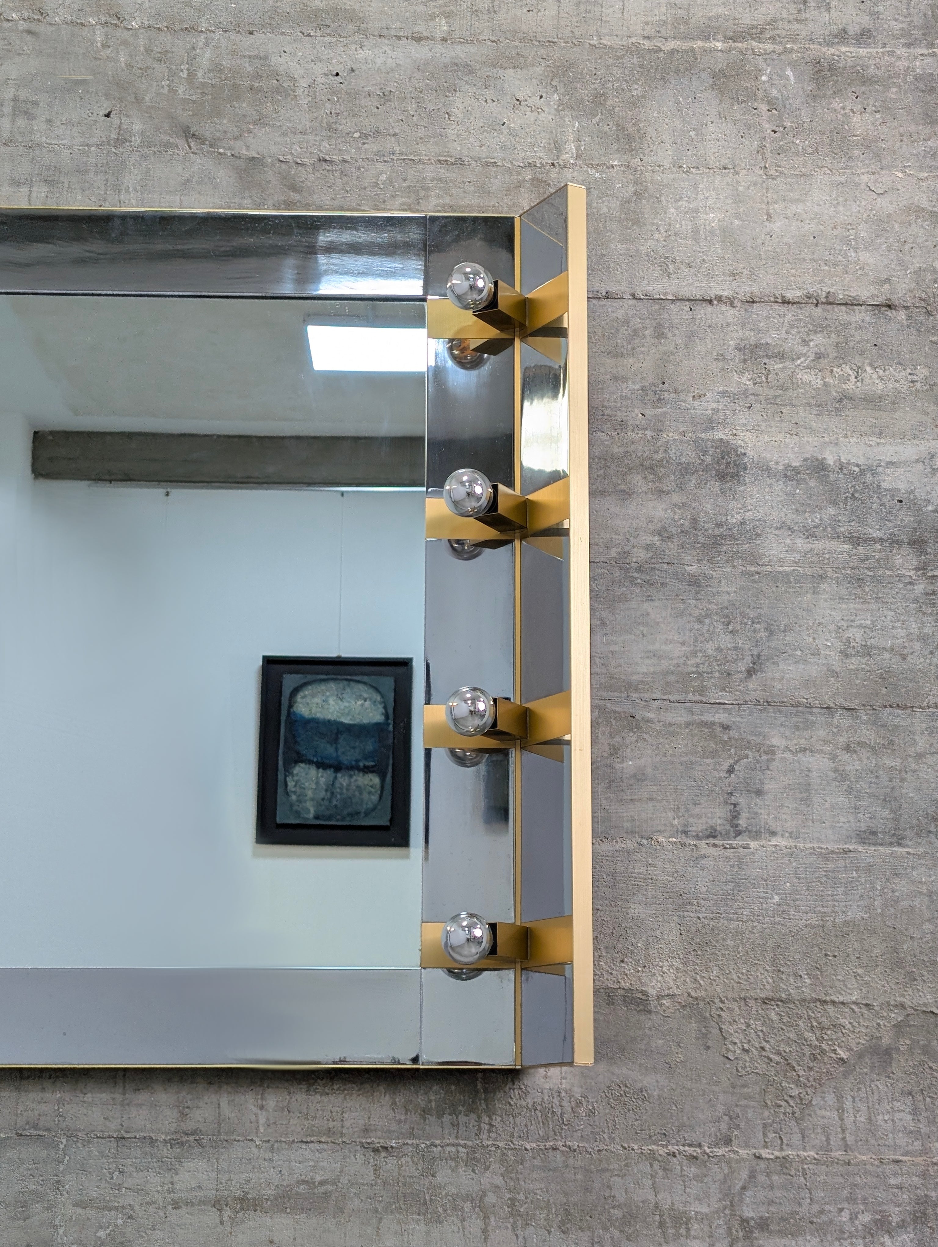 SEO_Product_Title_Gaetano_Sciolari_Illuminated_Vanity_Wall_Mirror_in_Brass_and_Chrome,_Italy,_1970s