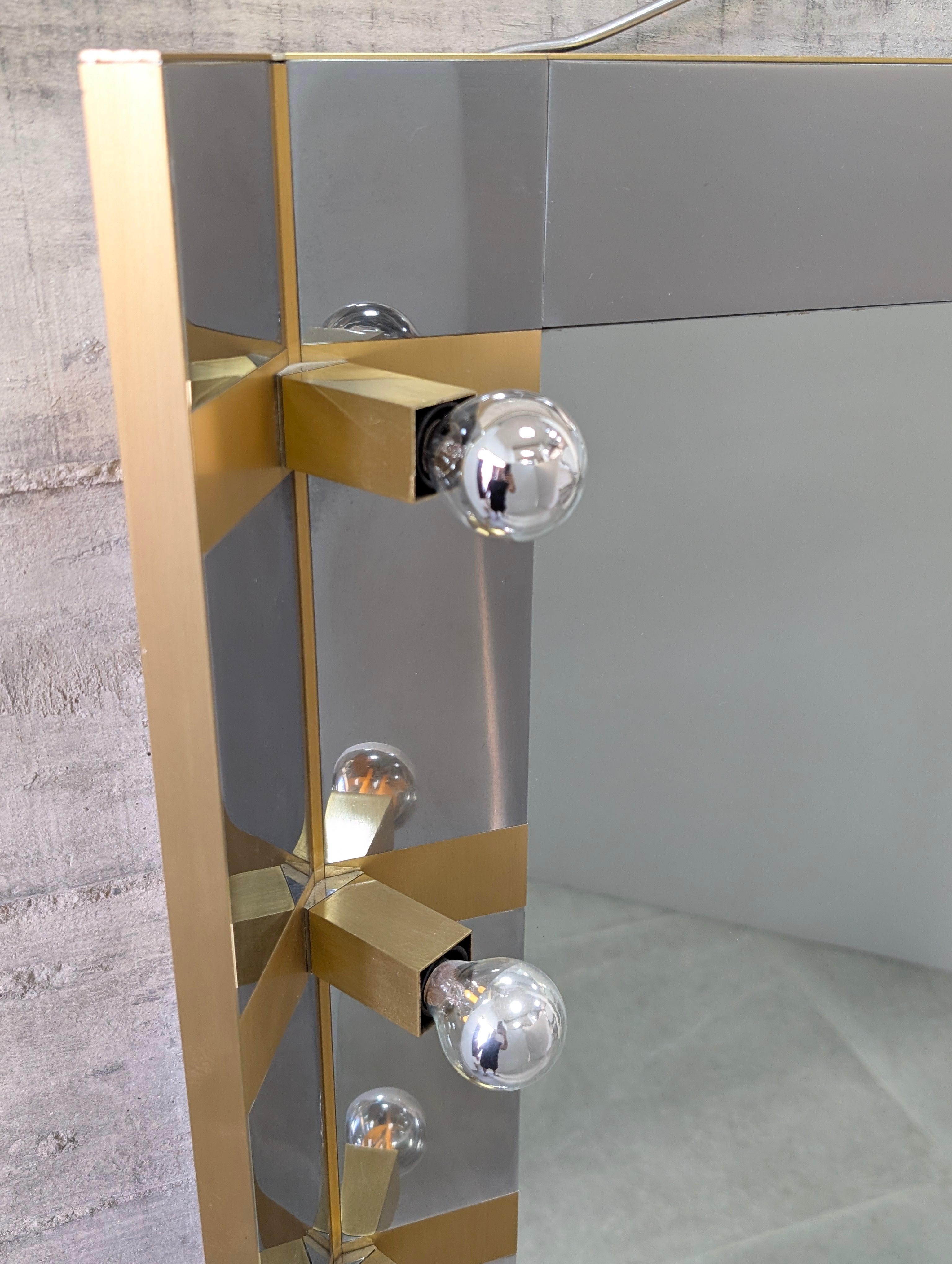 SEO_Product_Title_Gaetano_Sciolari_Illuminated_Vanity_Wall_Mirror_in_Brass_and_Chrome,_Italy,_1970s