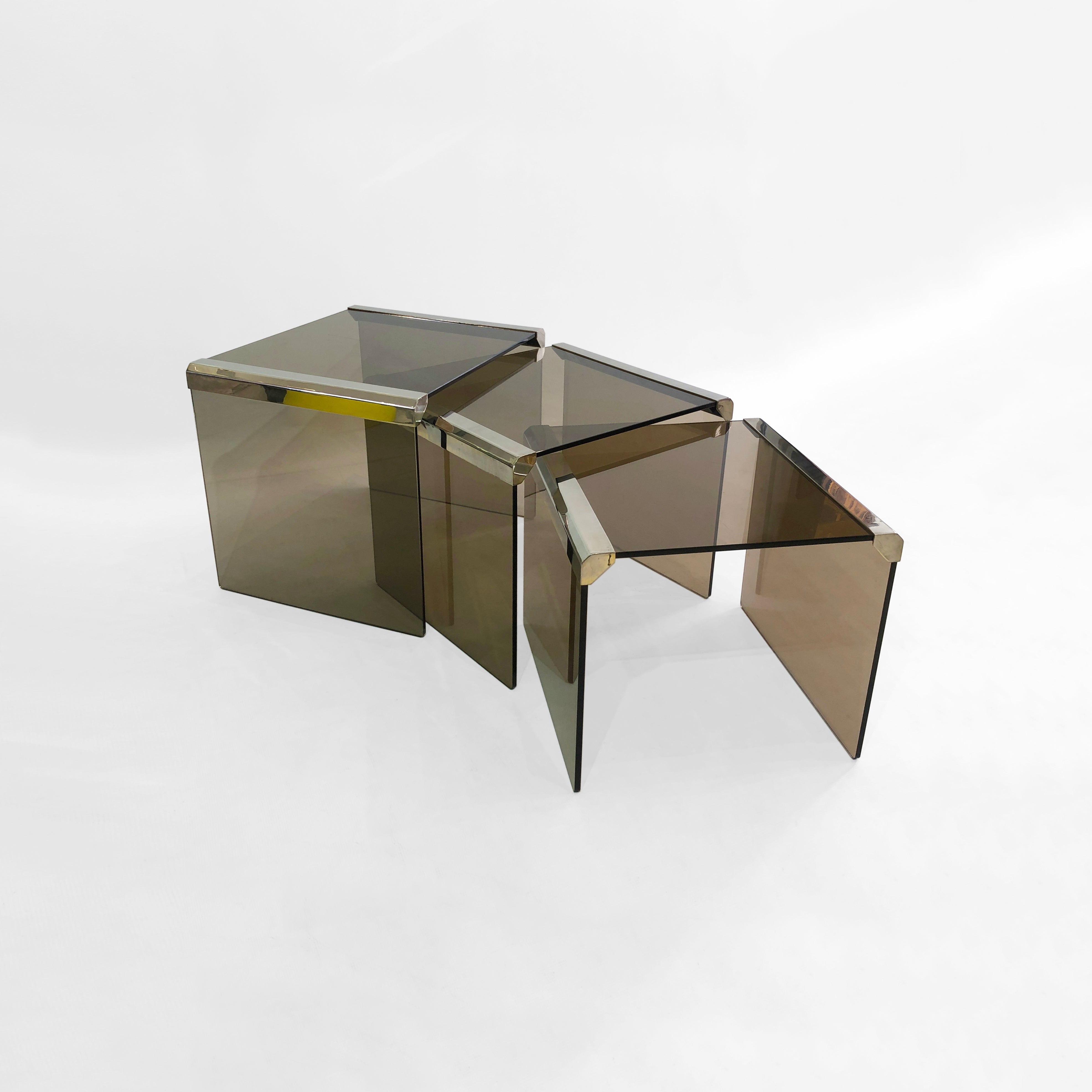 Set_of_3_T35_Smoked_Glass_Nesting_Side_Tables_Italian_Chrome_Coffee_Sofa_by_Gallotti_&_Radice