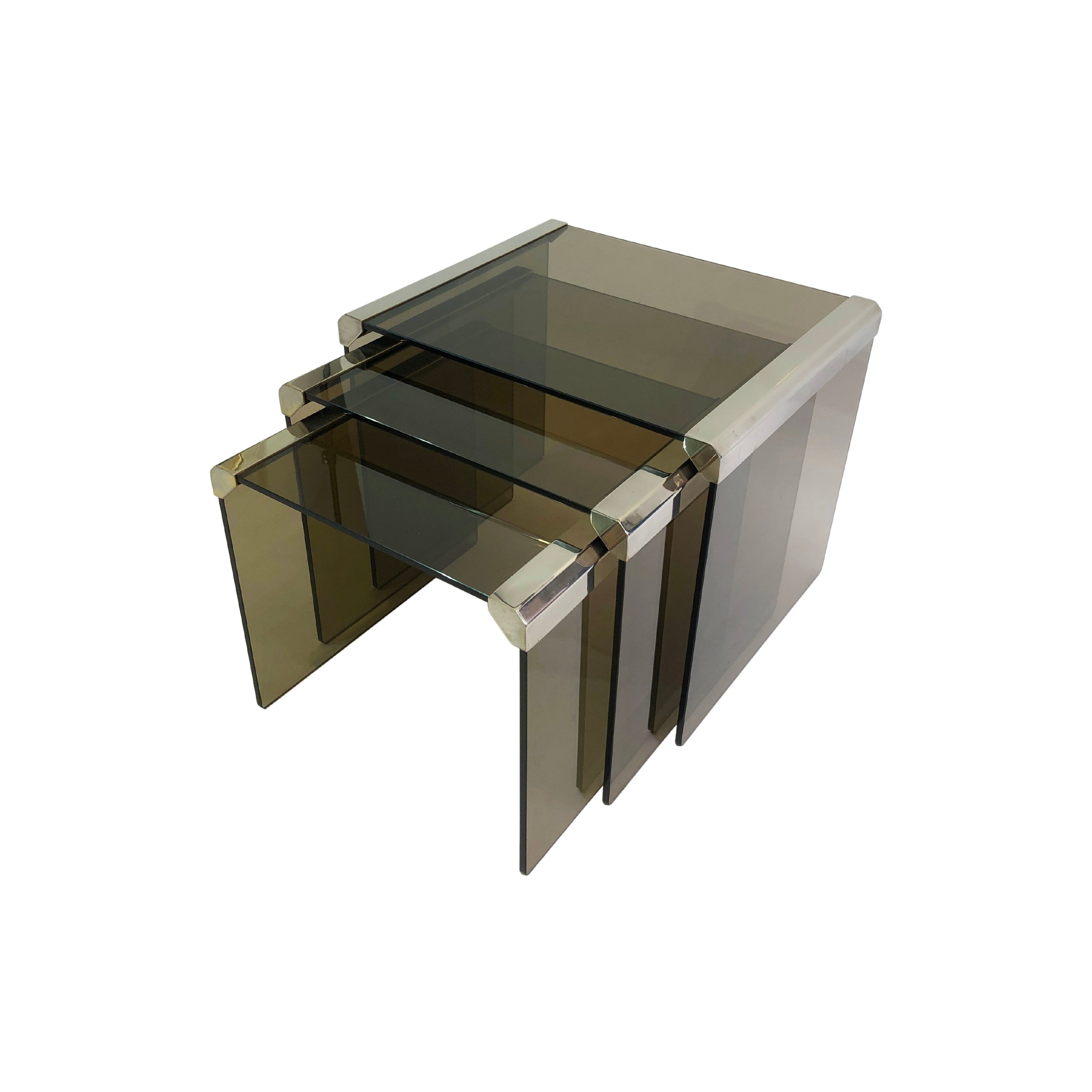 Set_of_3_T35_Smoked_Glass_Nesting_Side_Tables_Italian_Chrome_Coffee_Sofa_by_Gallotti_&_Radice