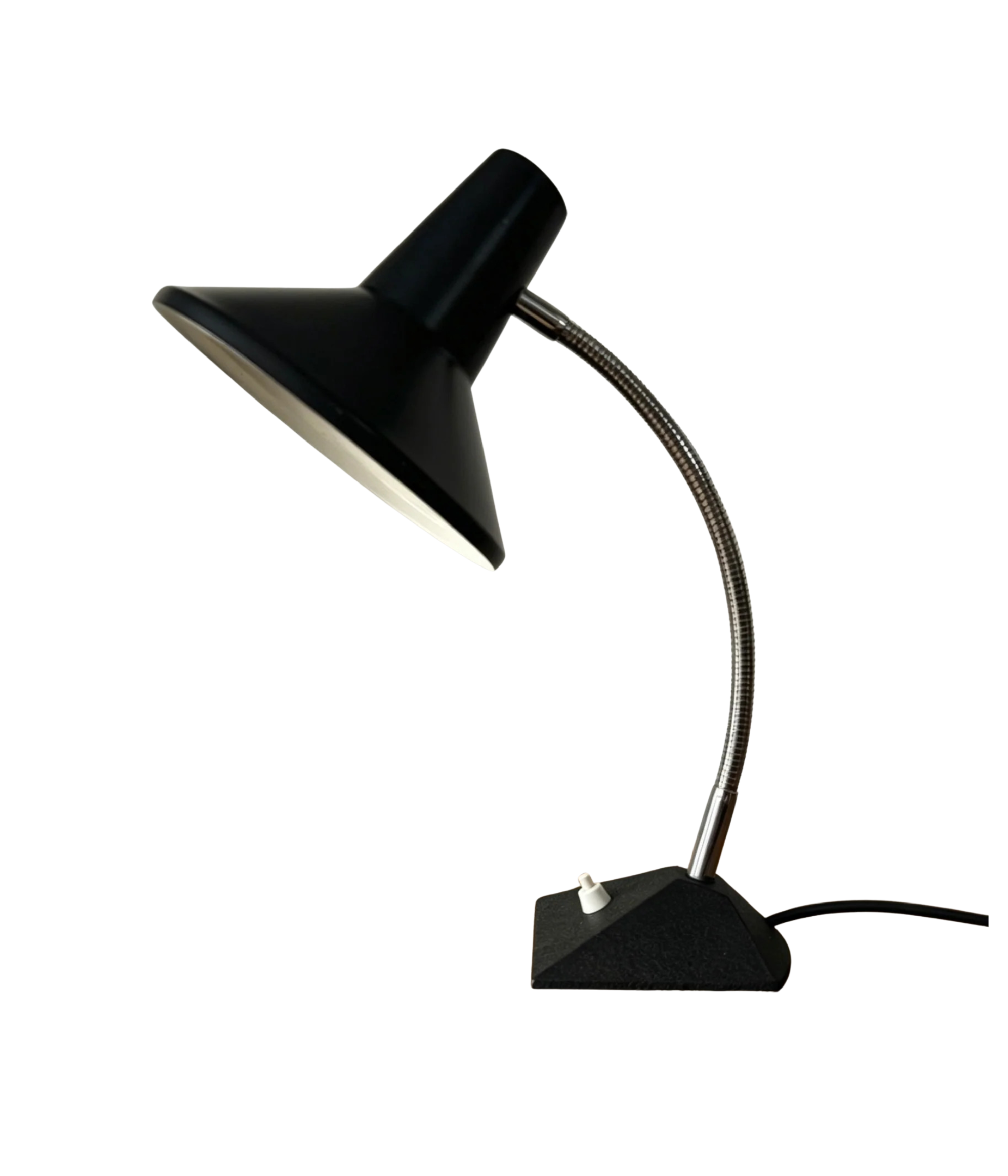 German_Gooseneck_Table_Lamp_with_Cast_Iron_Base,_Germany,_1970s