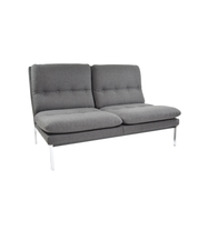 German_Modernist_Bench_in_Anthracite_Grey_Fabric_and_Chrome