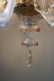 Murano_Glass_Flower_Chandelier_with_Gilt_Accents,_1960s,_Italy